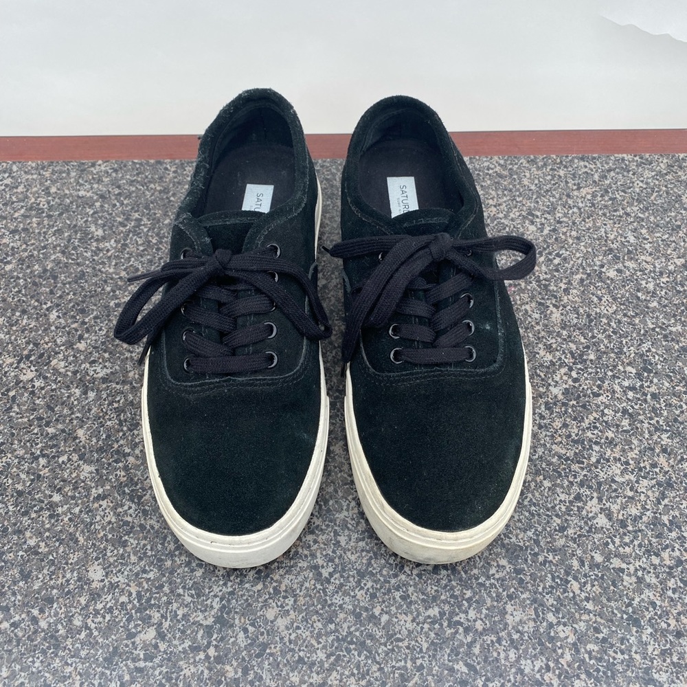 Saturdays Surf NYC Derek Mens Sneaker Black Suede Lace Up Shoes Size 9 - Picture 3 of 12